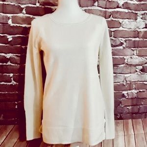 NWT Sparkly off white high low sweater